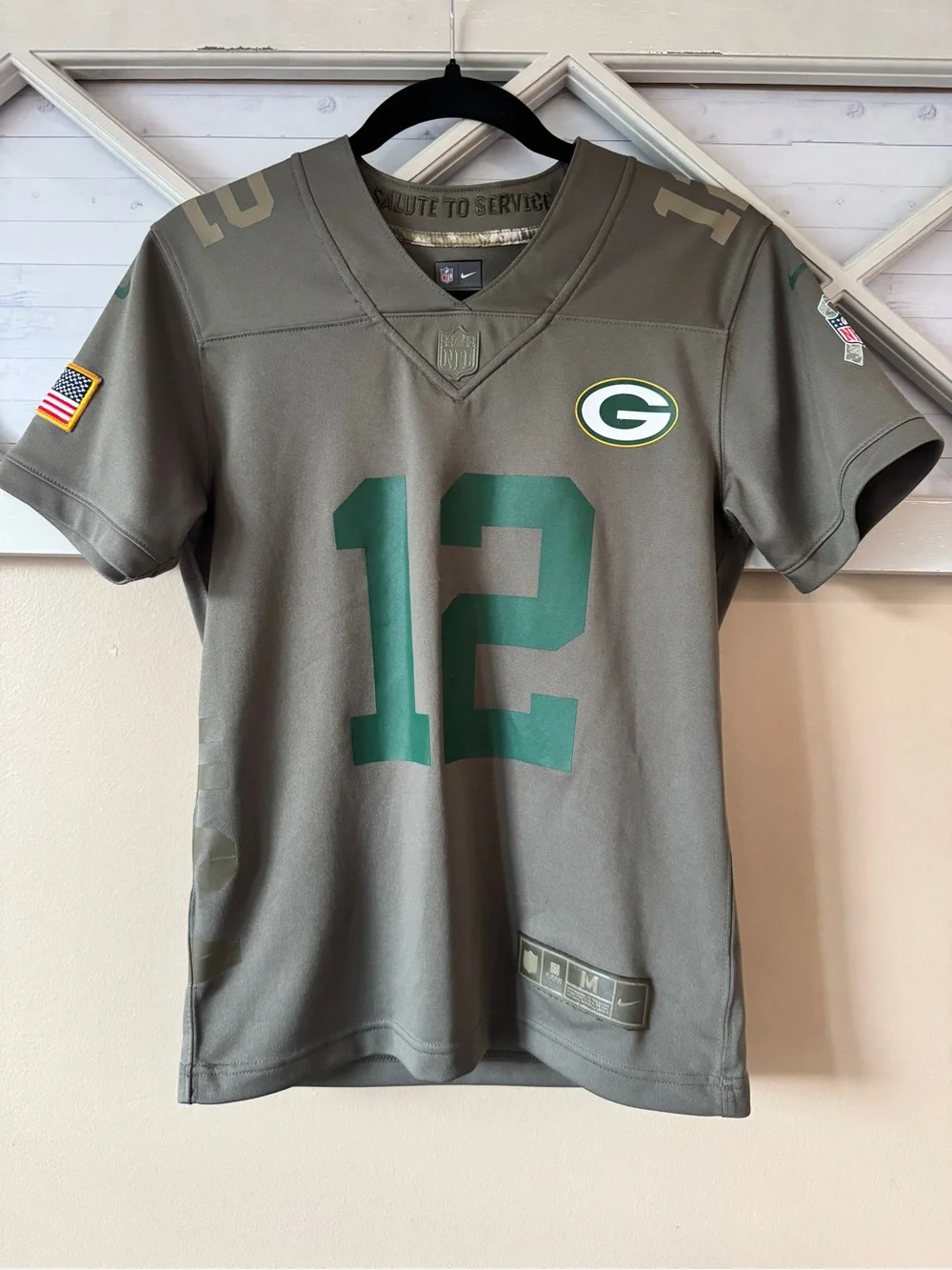 Nike‎ Aaron Rodgers Jersey Green Bay Packers Salute To Service  Youth Medium